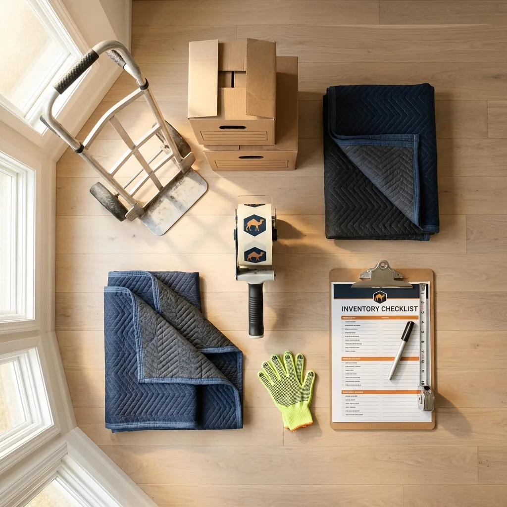 Professional moving supplies and packing materials layout for New Rochelle residential relocations
